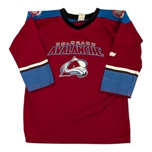 Vintage 90s Colorado Avalanche Franklin NHL Jersey Kids Maroon M USA Made Hockey